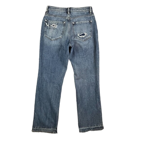 KanCan Ultra High Rise Straight Ripped Jeans Women's Size 24 Released Hem - Picture 2 of 9